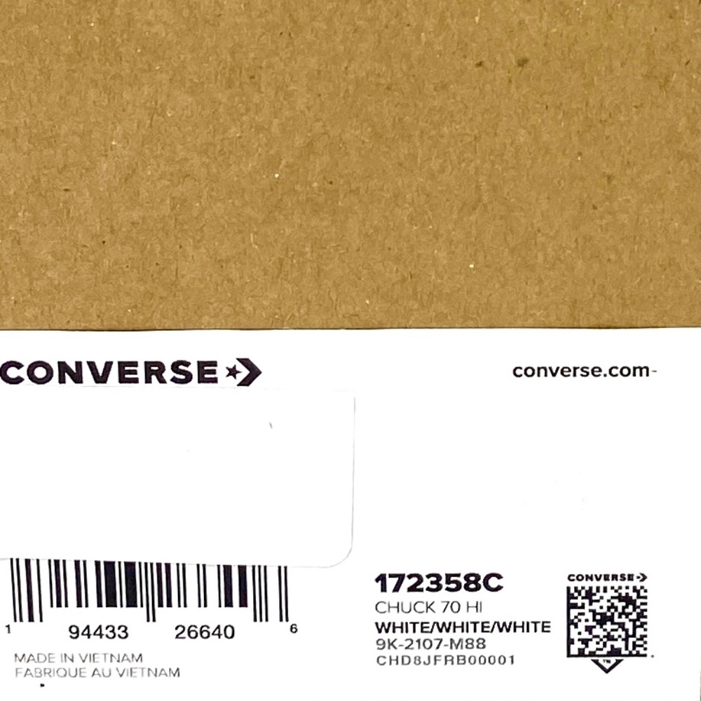 Converse Chuck 70 Shoes High Top Canvas White Women Size Sneakers Skate 172358C - Picture 11 of 11